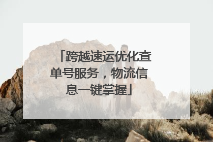 跨越速运优化查单号服务，物流信息一键掌握