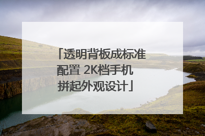 透明背板成标准配置 2K档手机拼起外观设计