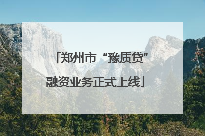 郑州市“豫质贷”融资业务正式上线