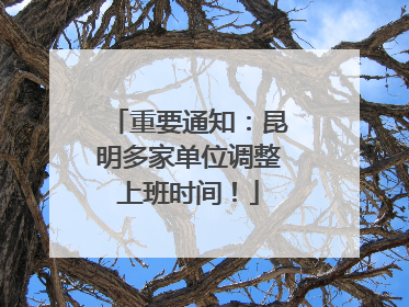 重要通知：昆明多家单位调整上班时间！