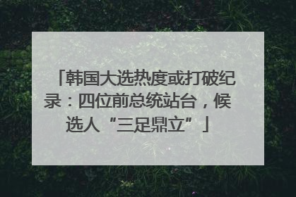 韩国大选热度或打破纪录：四位前总统站台，候选人“三足鼎立”