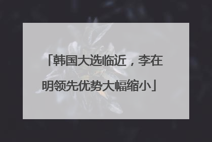 韩国大选临近，李在明领先优势大幅缩小
