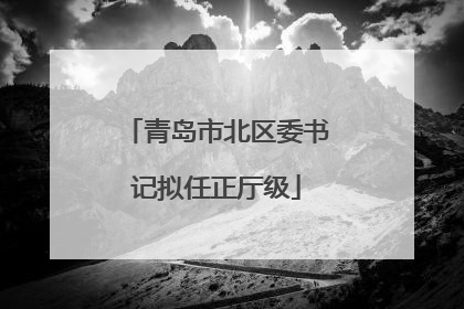 青岛市北区委书记拟任正厅级