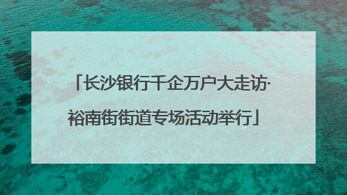 长沙银行千企万户大走访·裕南街街道专场活动举行