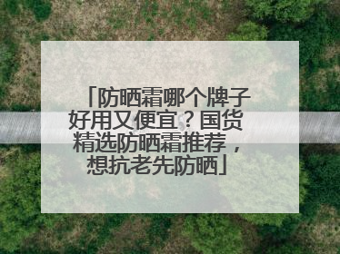 防晒霜哪个牌子好用又便宜？国货精选防晒霜推荐，想抗老先防晒