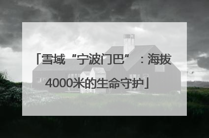 雪域“宁波门巴”：海拔4000米的生命守护