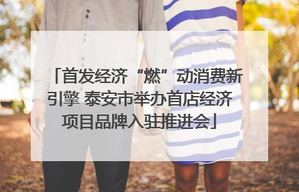 首发经济“燃”动消费新引擎 泰安市举办首店经济项目品牌入驻推进会