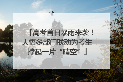 高考首日暴雨来袭！大悟多部门联动为考生撑起一片“晴空”