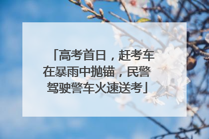 高考首日，赶考车在暴雨中抛锚，民警驾驶警车火速送考
