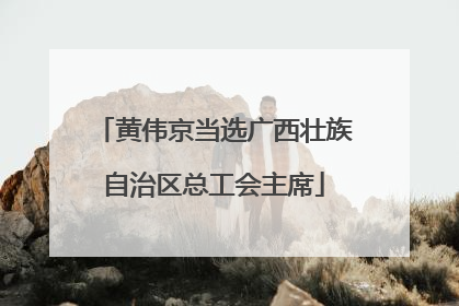 黄伟京当选广西壮族自治区总工会主席
