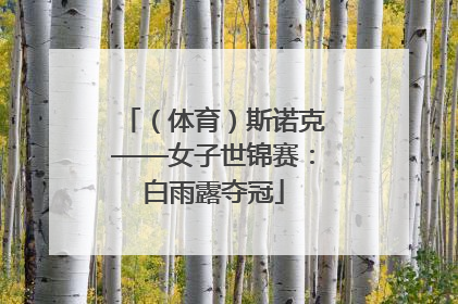 （体育）斯诺克——女子世锦赛：白雨露夺冠