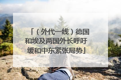 （外代一线）德国和埃及两国外长呼吁缓和中东紧张局势