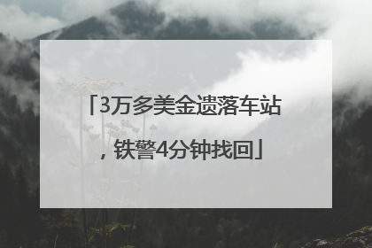 3万多美金遗落车站，铁警4分钟找回