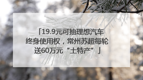 19.9元可抽理想汽车终身使用权，常州苏超每轮送60万元“土特产”