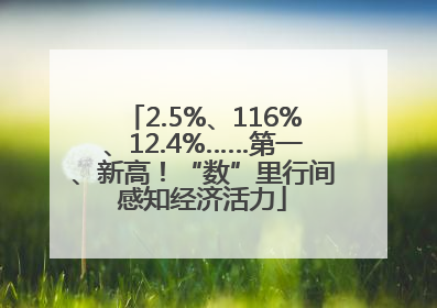 2.5%、116%、12.4%……第一、新高！“数”里行间感知经济活力