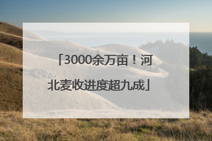3000余万亩！河北麦收进度超九成