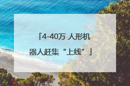 4-40万 人形机器人赶集“上线”