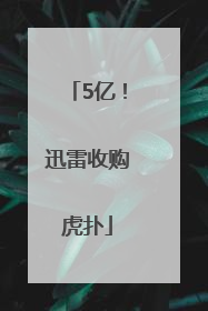 5亿！迅雷收购虎扑