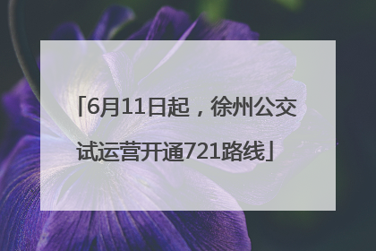 6月11日起，徐州公交试运营开通721路线